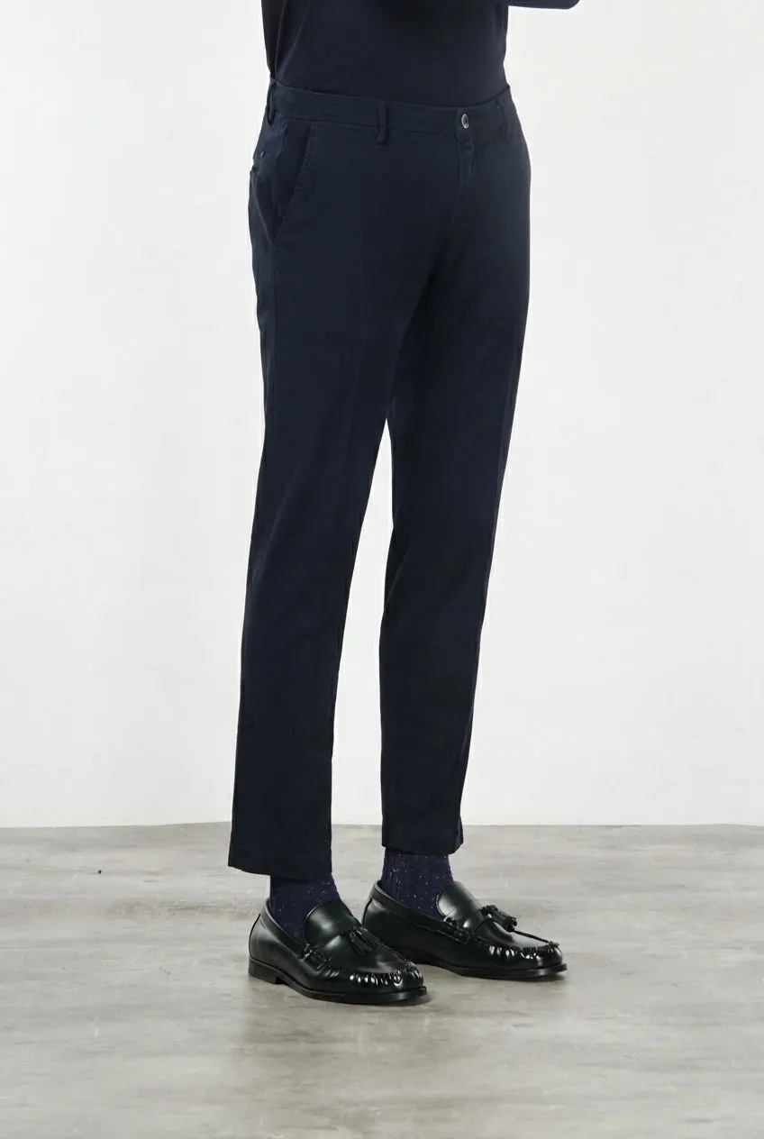 Mason's Milano chino navy extra slim stretch gabardine