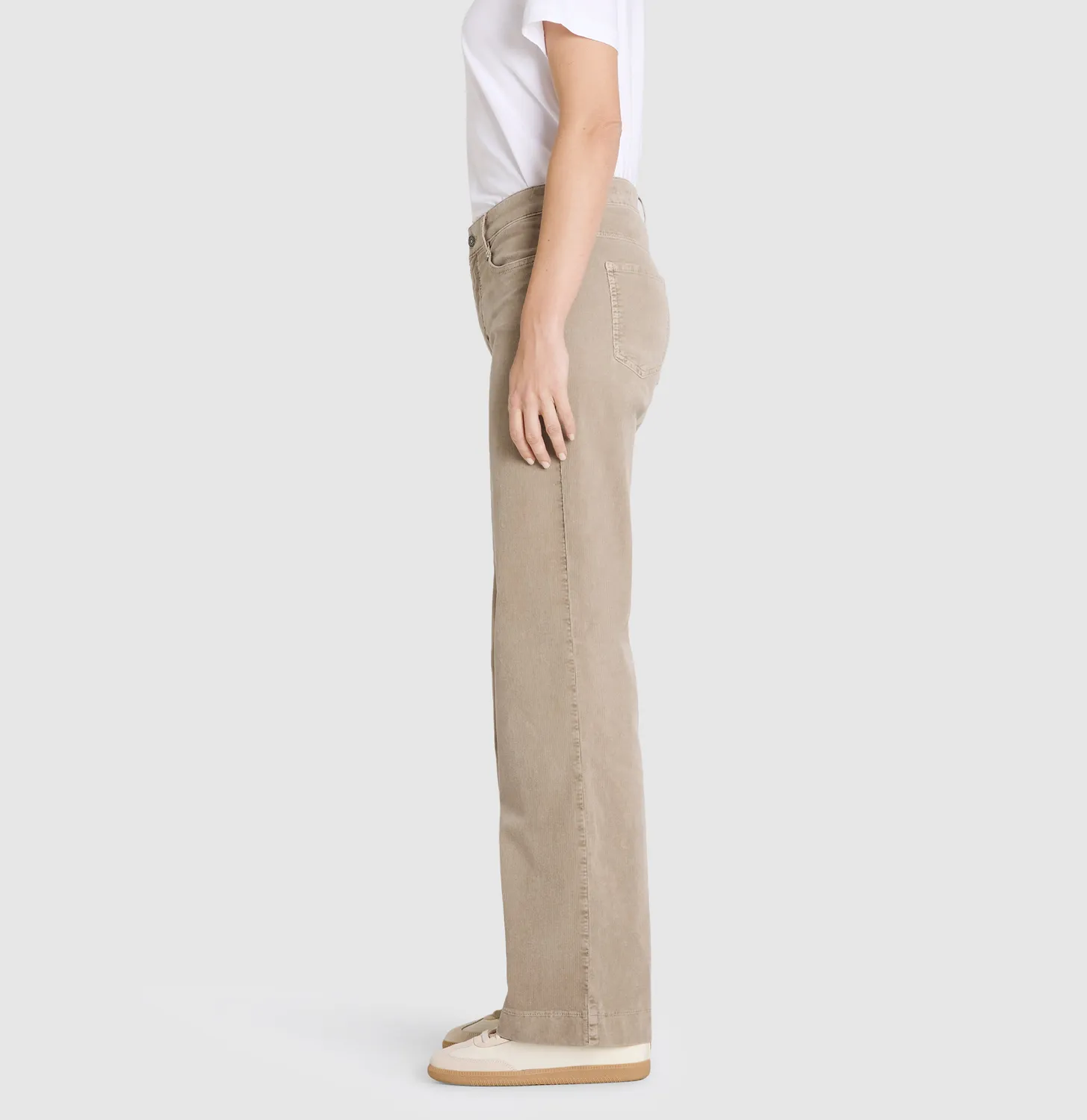 MAC Wide wide fit fløjlsbukser beige babycord