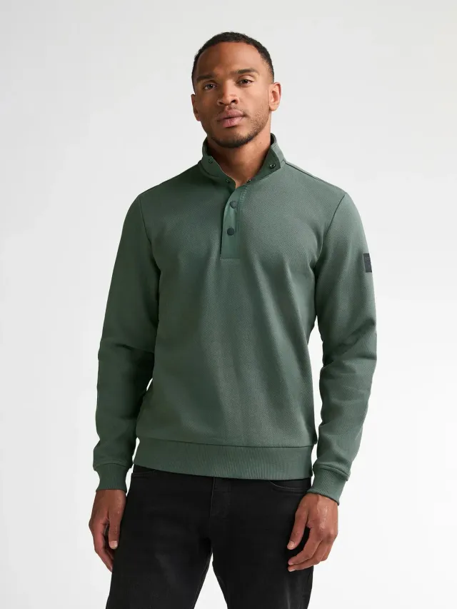 Petrol Industries Forgecore sweater steel green knaplukning