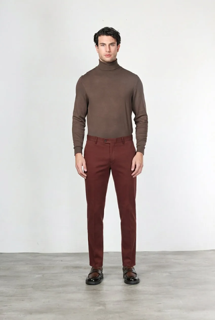 Mason's New York chinos mørkerød regular uld