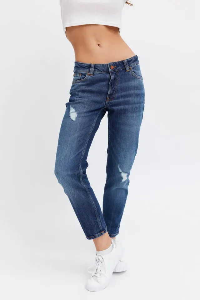 Organsk Stream Shorty cropped jeans Ocean Rain