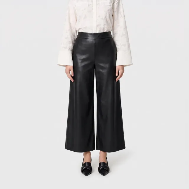 MAC Culotte 3031-00-0497 læderbukser sorte wide
