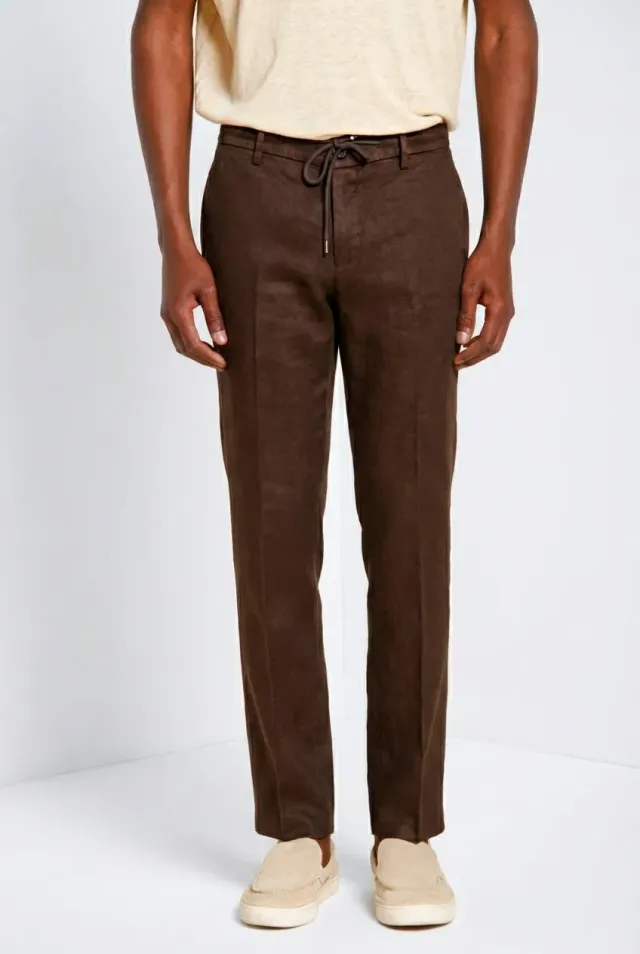 Mason's Milano Jogger chinos brun hør extra slim