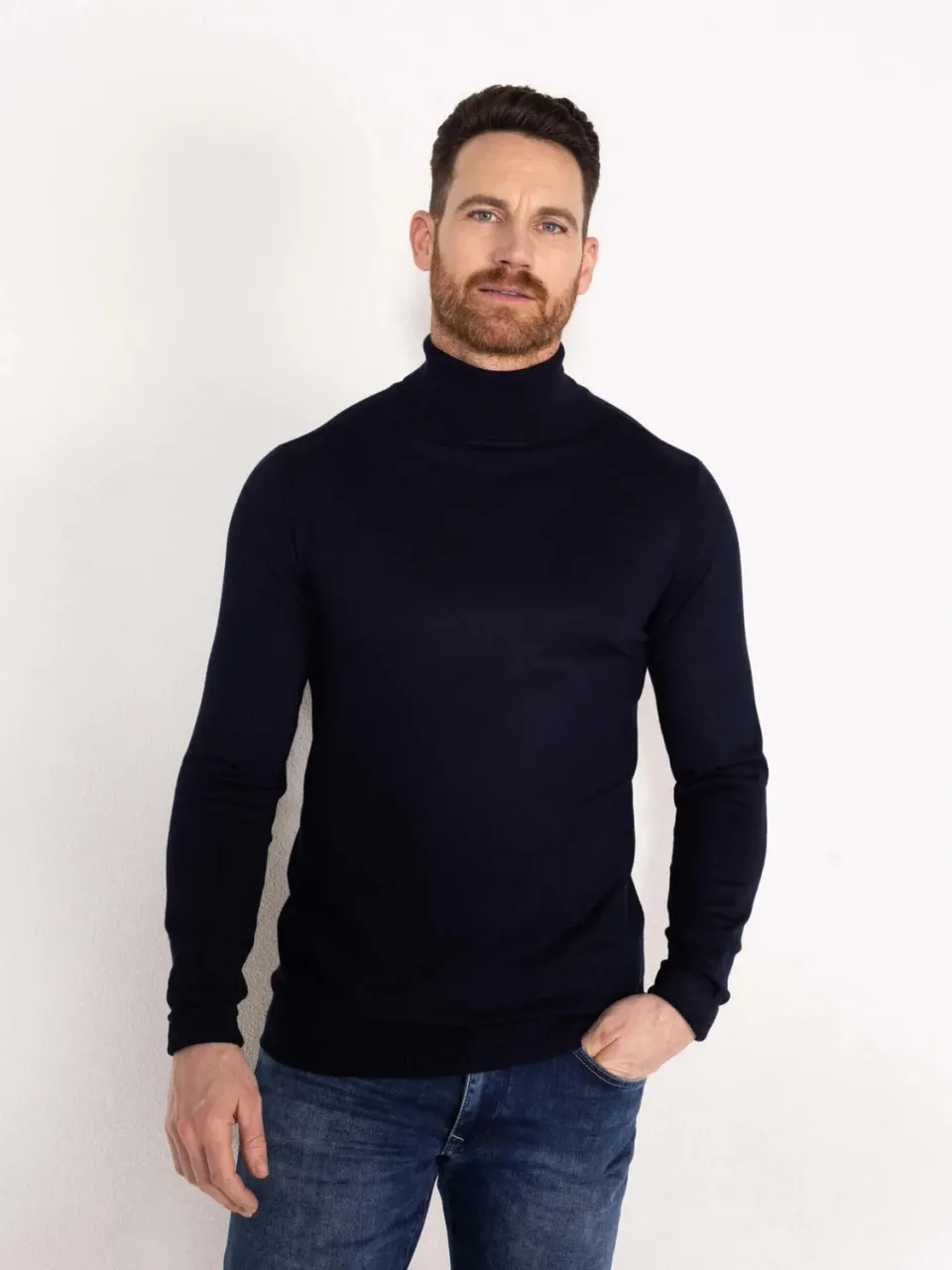 Petrol Industries Essential Coltrui rullekravesweater viskose navy