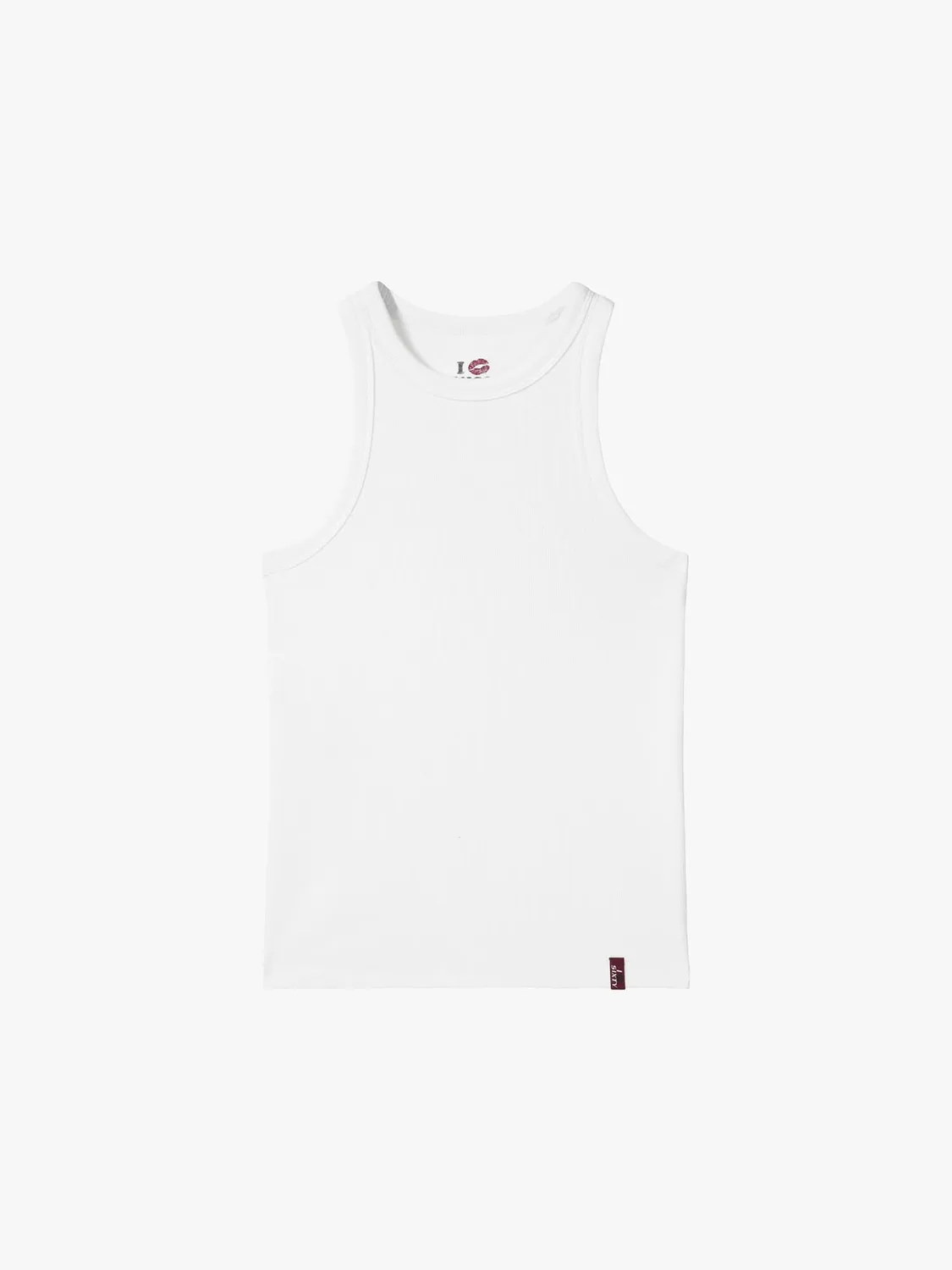 Miss Sixty Kiss Me tank top hvid cropped rib