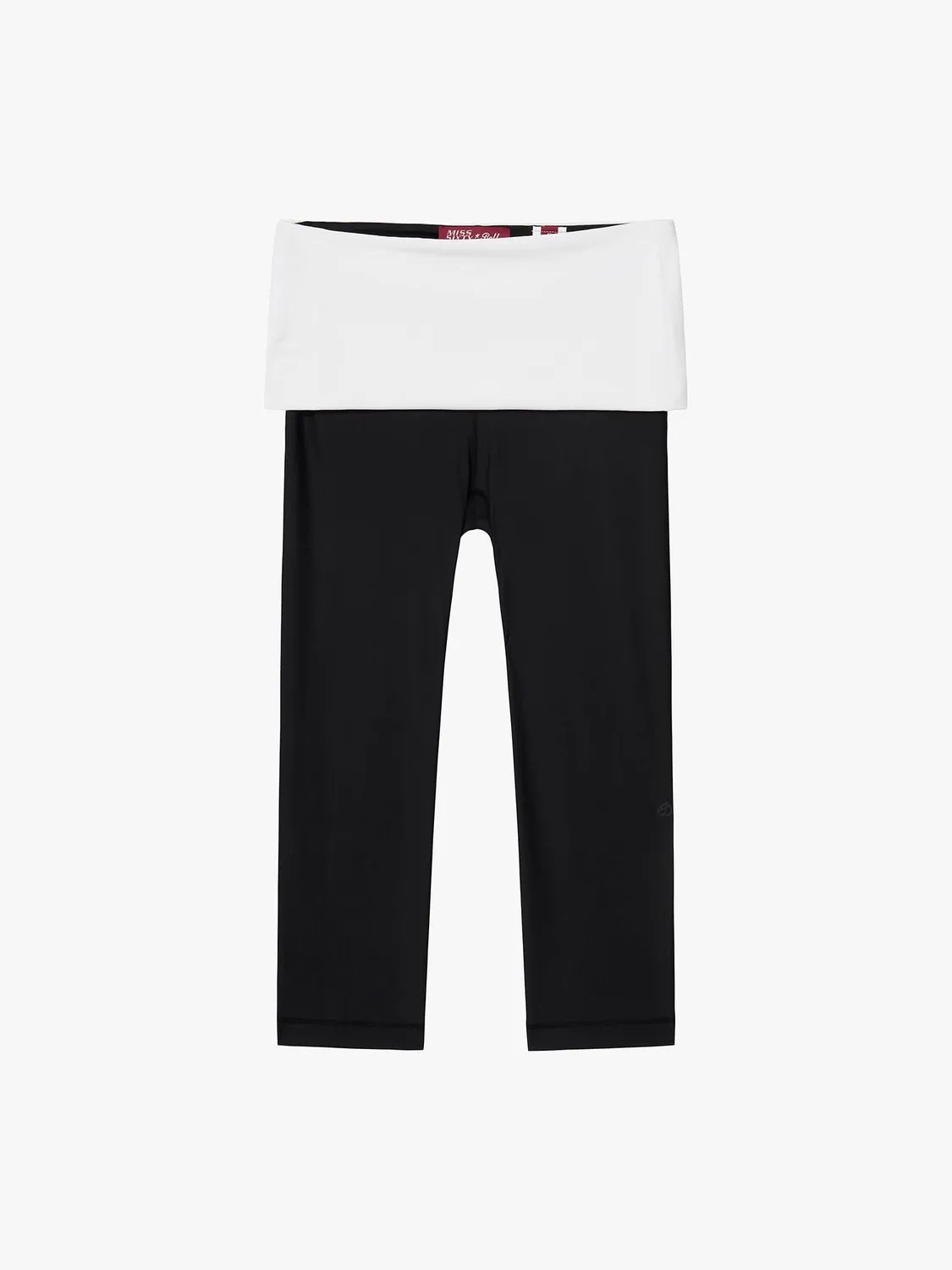 Miss Sixty Fold-Over Waist Skinny Capri capribukser sort stretch