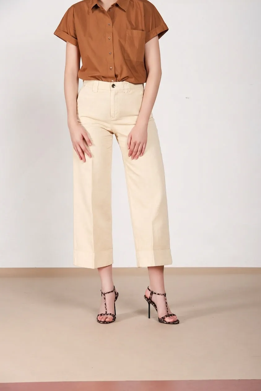 Mason's New York Studio Cropped chino kridt hør