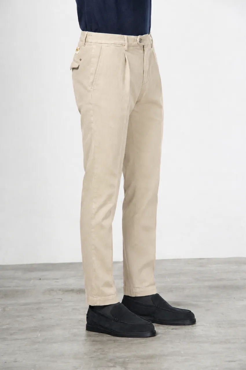 Mason's Torino 1 Pince chinobukser latte slim