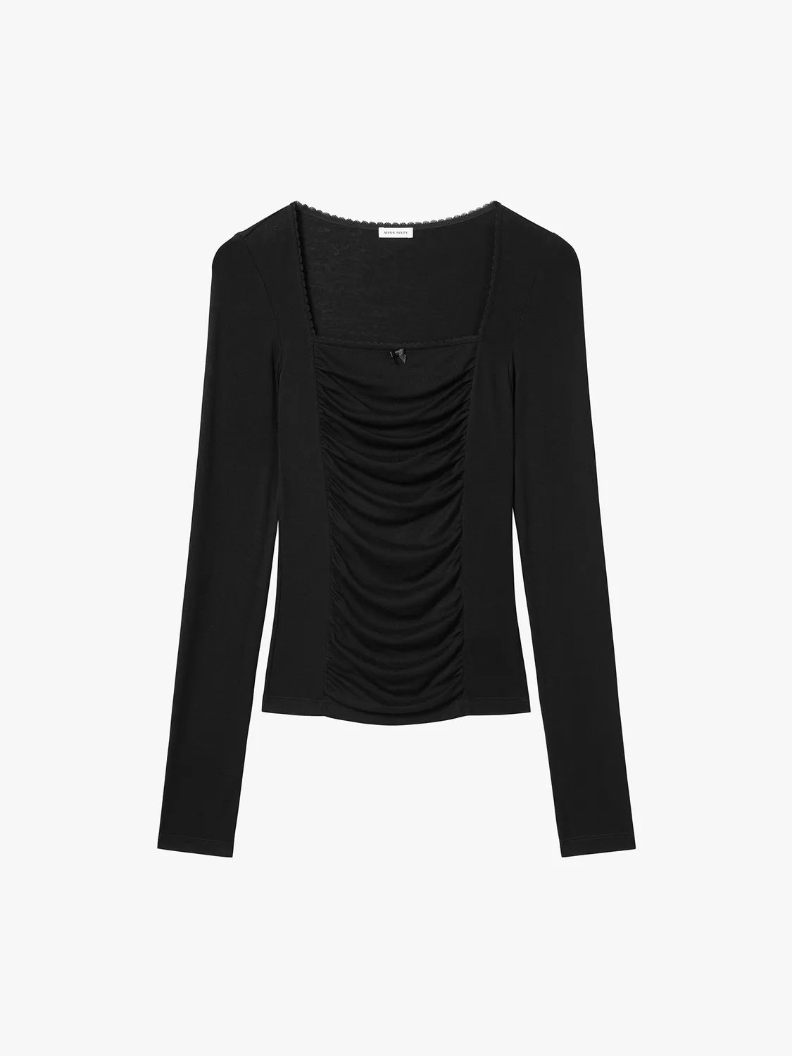 Miss Sixty 6M1SJ03800G24 t-shirt sort rynket sløjfe