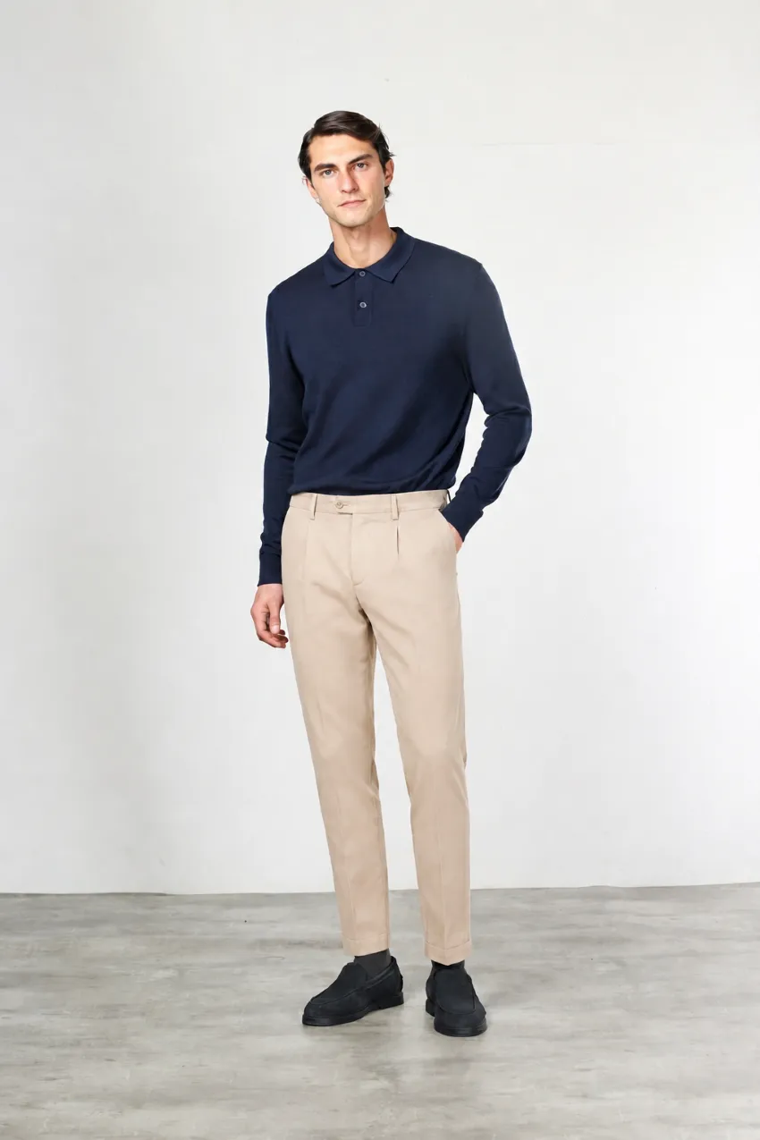 Mason's Torino 1 Pince chinobukser latte slim