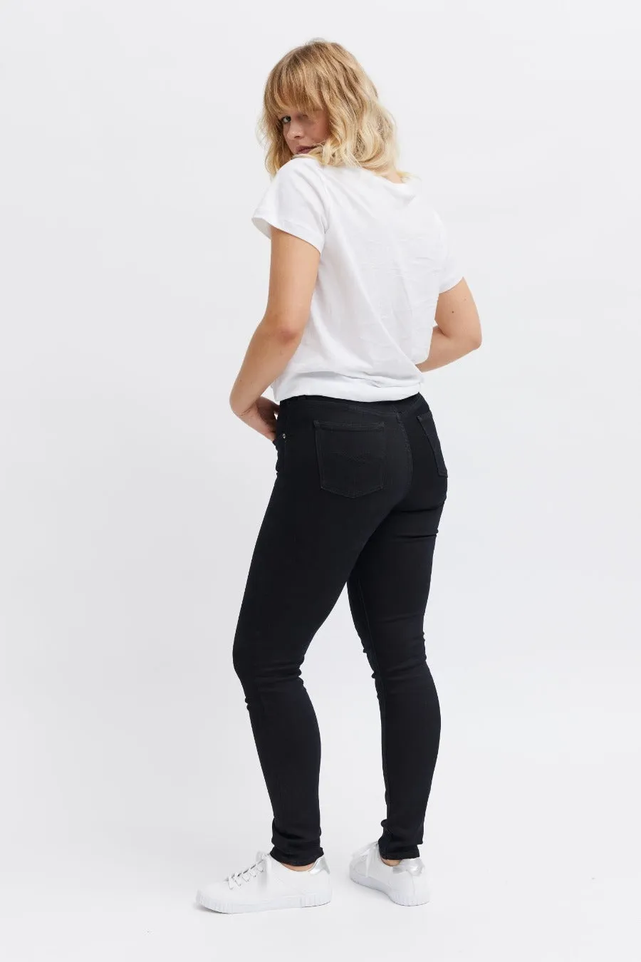 Organsk Breeze Black Sapphire slim jeans sort stretch