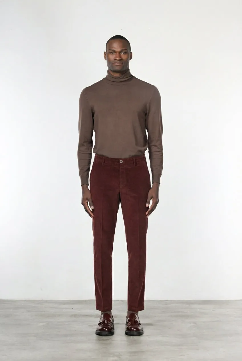 Mason's Milano chinos mørkerød fløjl extra slim