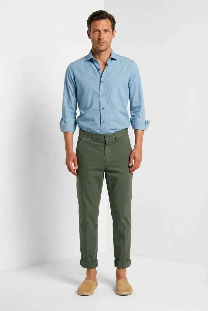 Mason's Boston Chinos herre mørkegrøn relaxed