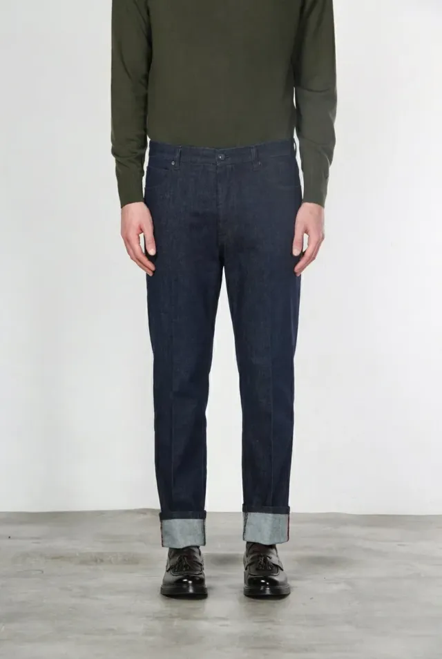 Mason's Harris 5-pocket navy carrot denim