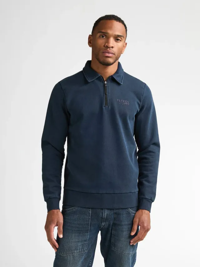 Petrol Industries Millhall sweater Cedar Brown lynlås