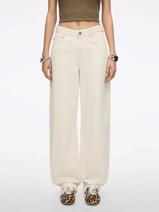 Miss Sixty Elizabeth barrel jeans beige bomuld