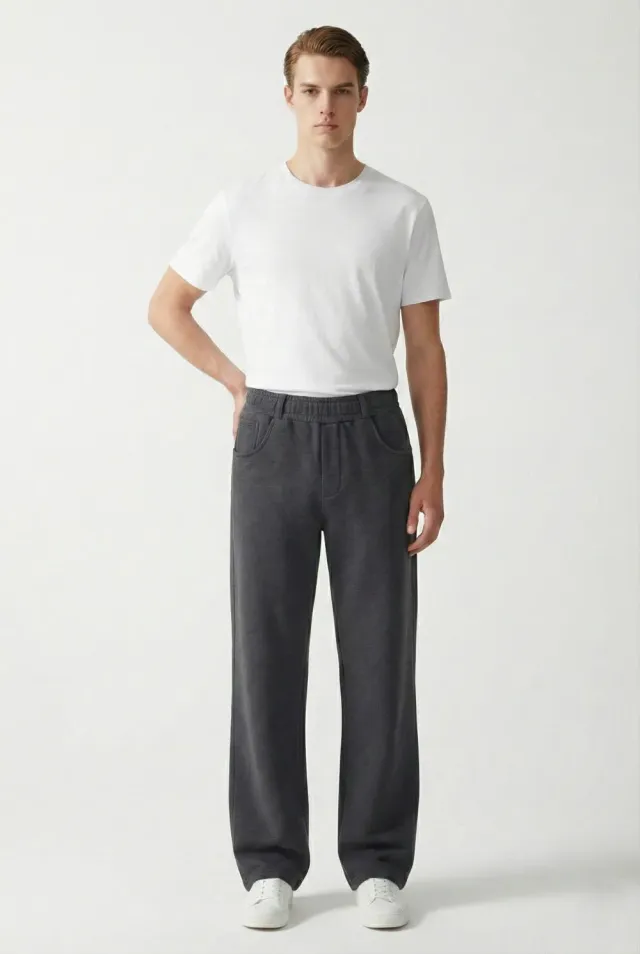 Organsk Studio Trouser bukser mørkegrå relaxed fit