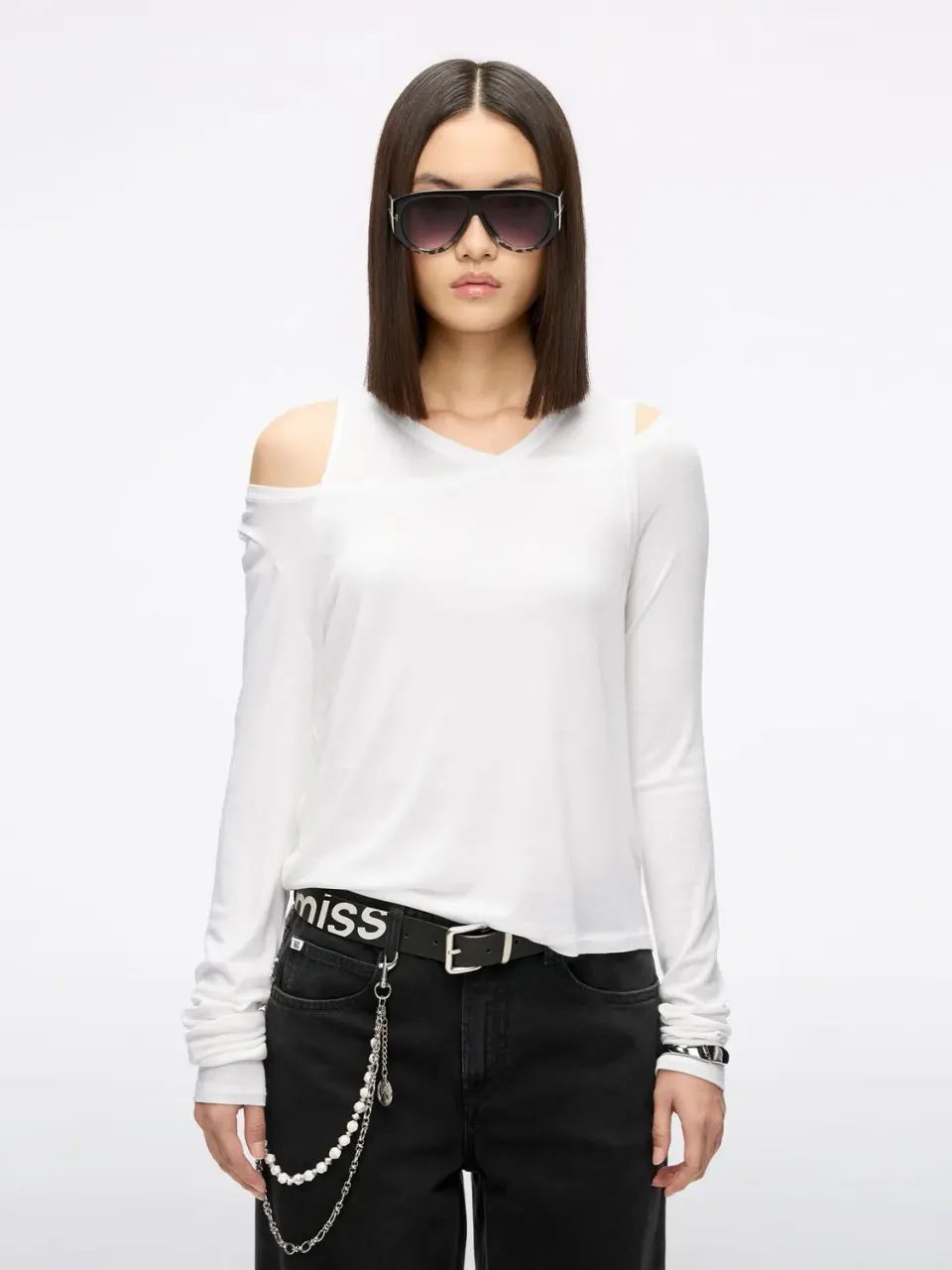 Miss Sixty Layered langærmet t-shirt hvid