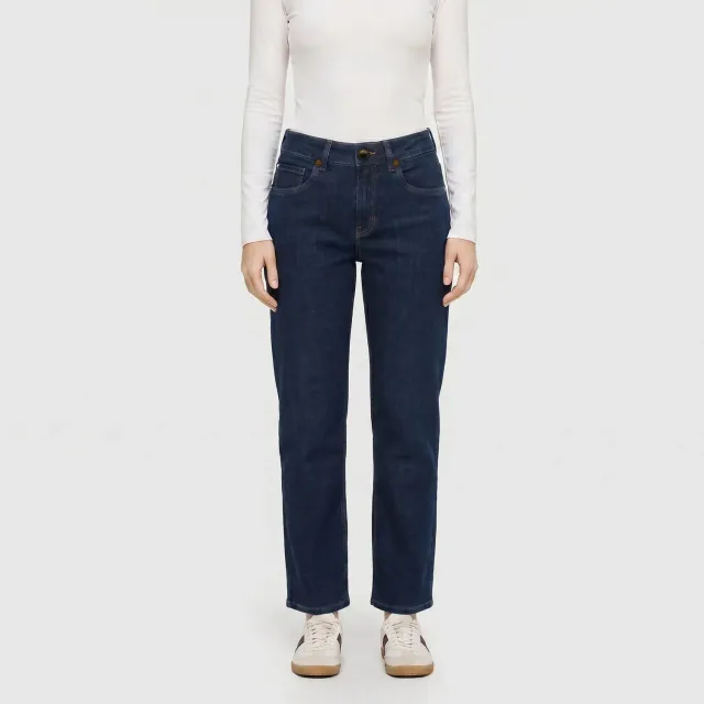 MAC Gina Straight jeans dame mørkeblå stretch