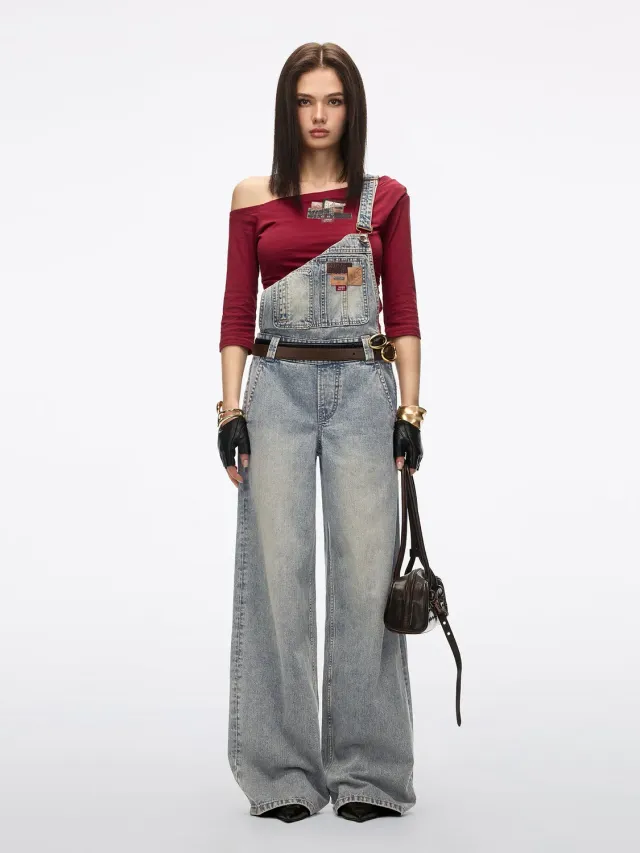 Miss Sixty Multi-Patch Denim buksedragt blå hamp