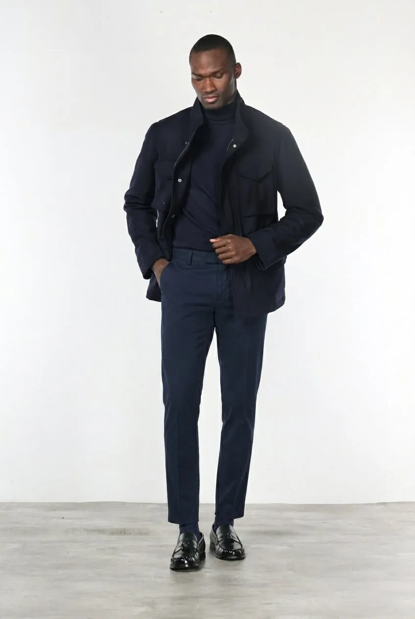 Mason's Milano chino navy extra slim stretch gabardine