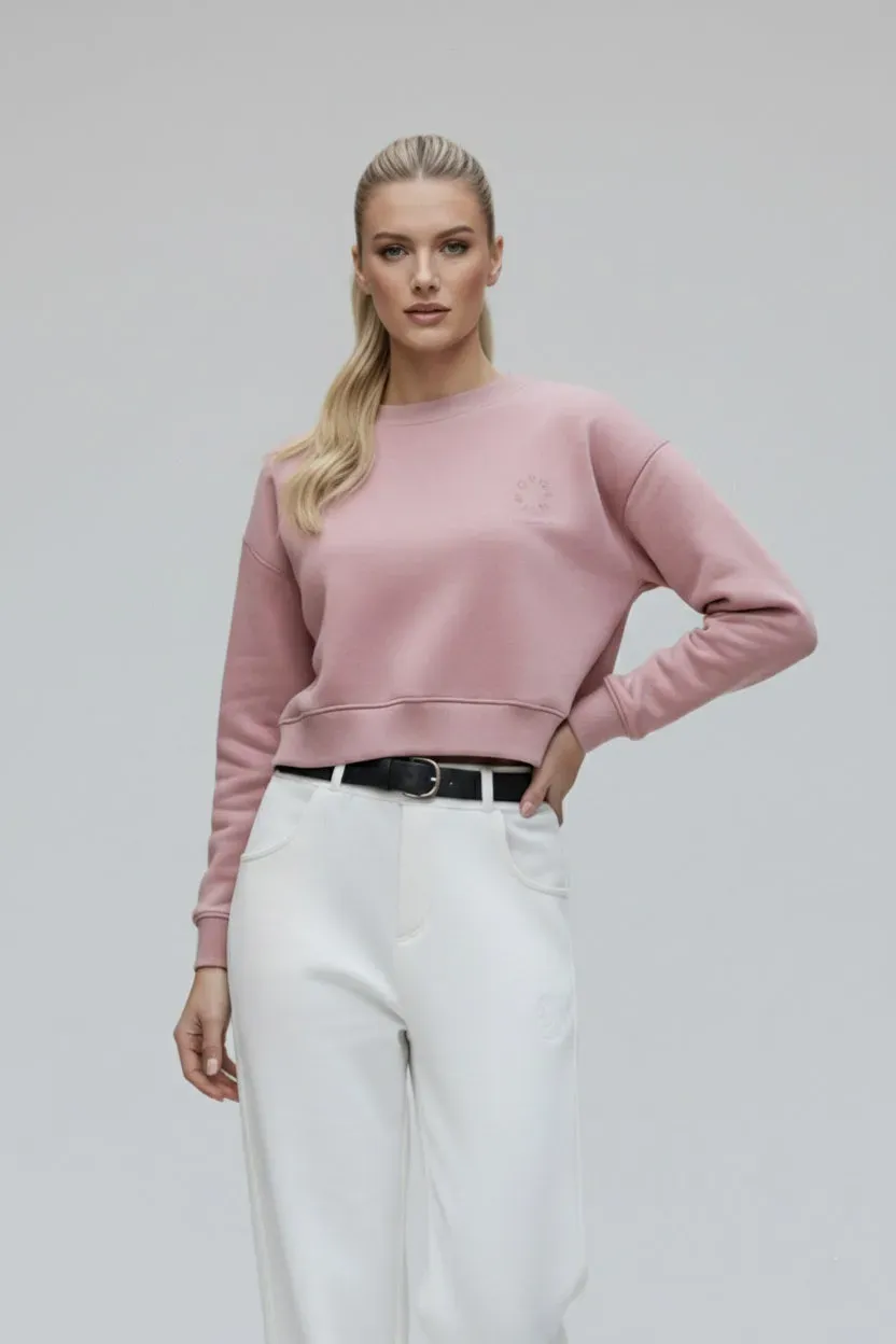 Organsk Cropped sweatshirt pink økologisk oversize