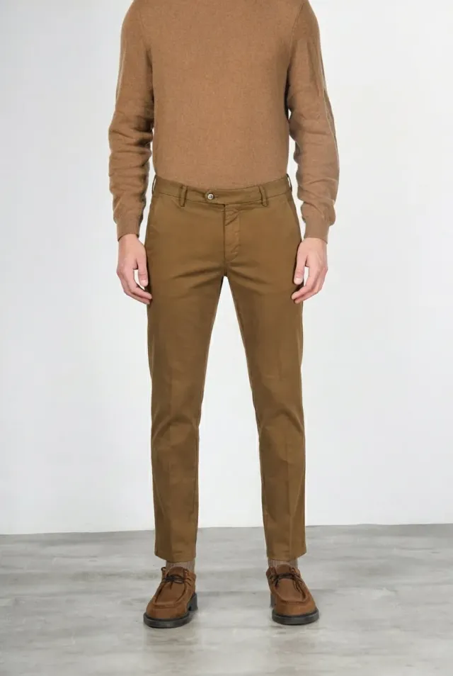 Mason's Torino Flex chinobukser valnød slim fit satin