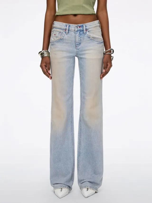 Miss Sixty Tommy Mid-Rise Flare jeans lyseblå stretch