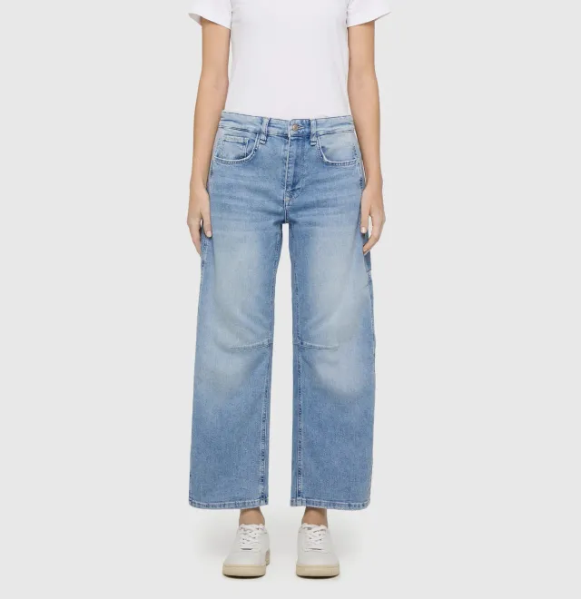 MAC Ohio Barrel jeans mellemblå løs