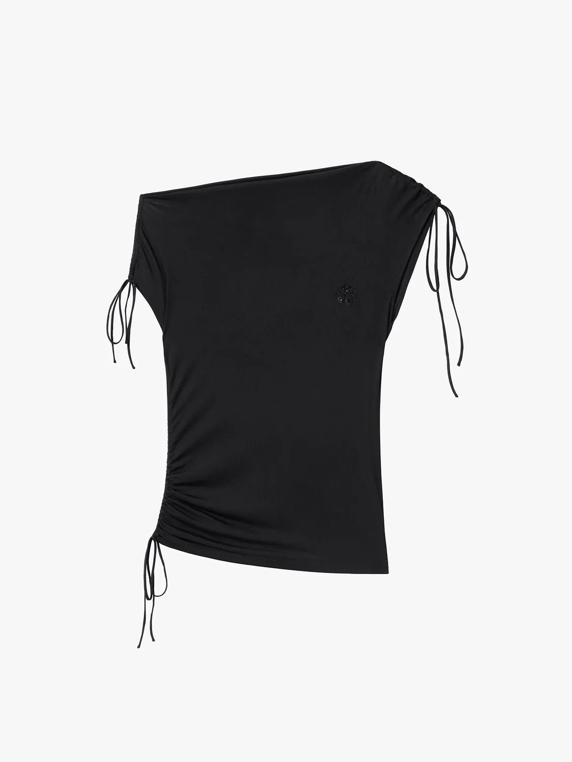 Miss Sixty drawstring T-shirt sort asymmetrisk XS-L