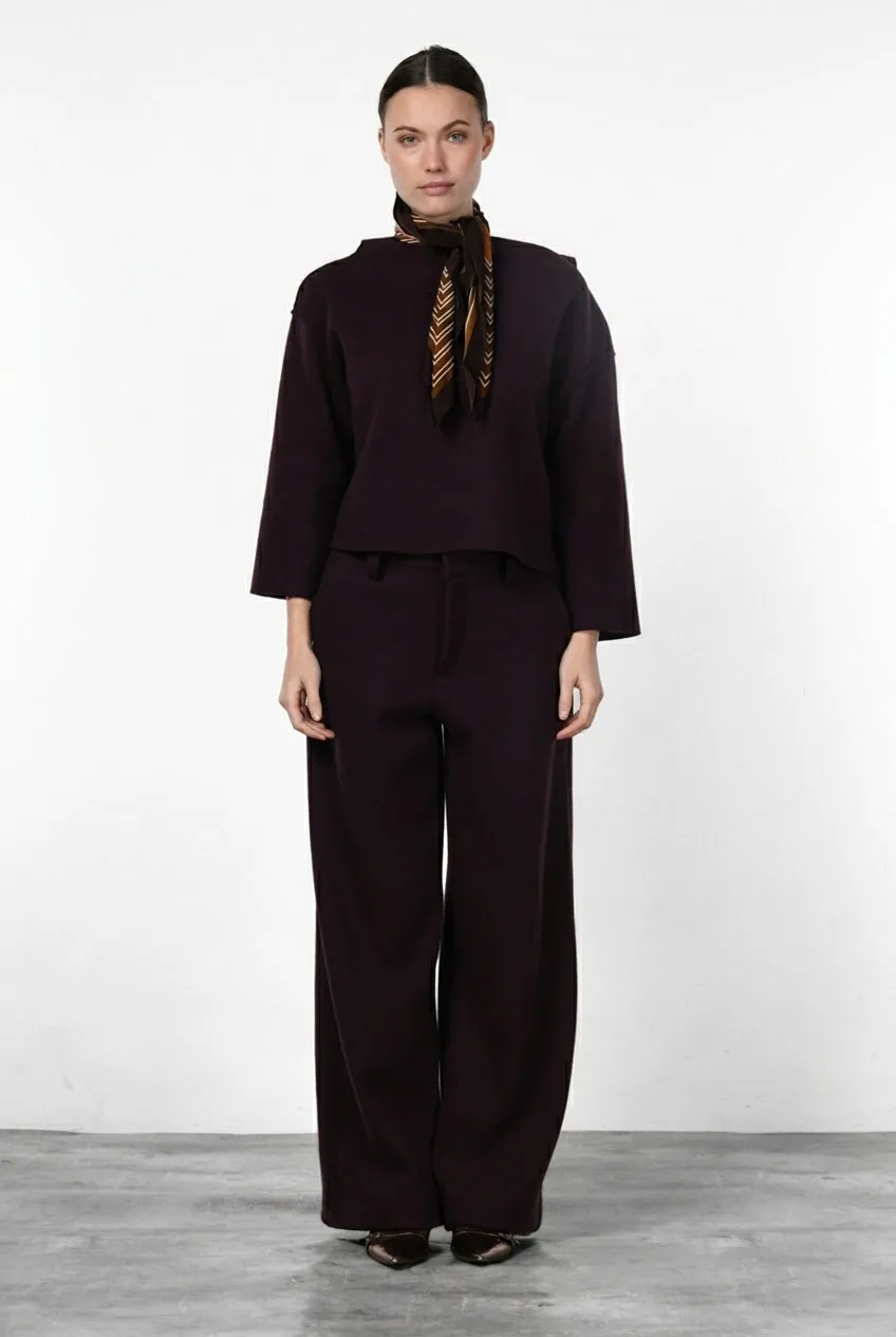 Mason's Ida sweatshirt aubergine uld bubble-fit dame