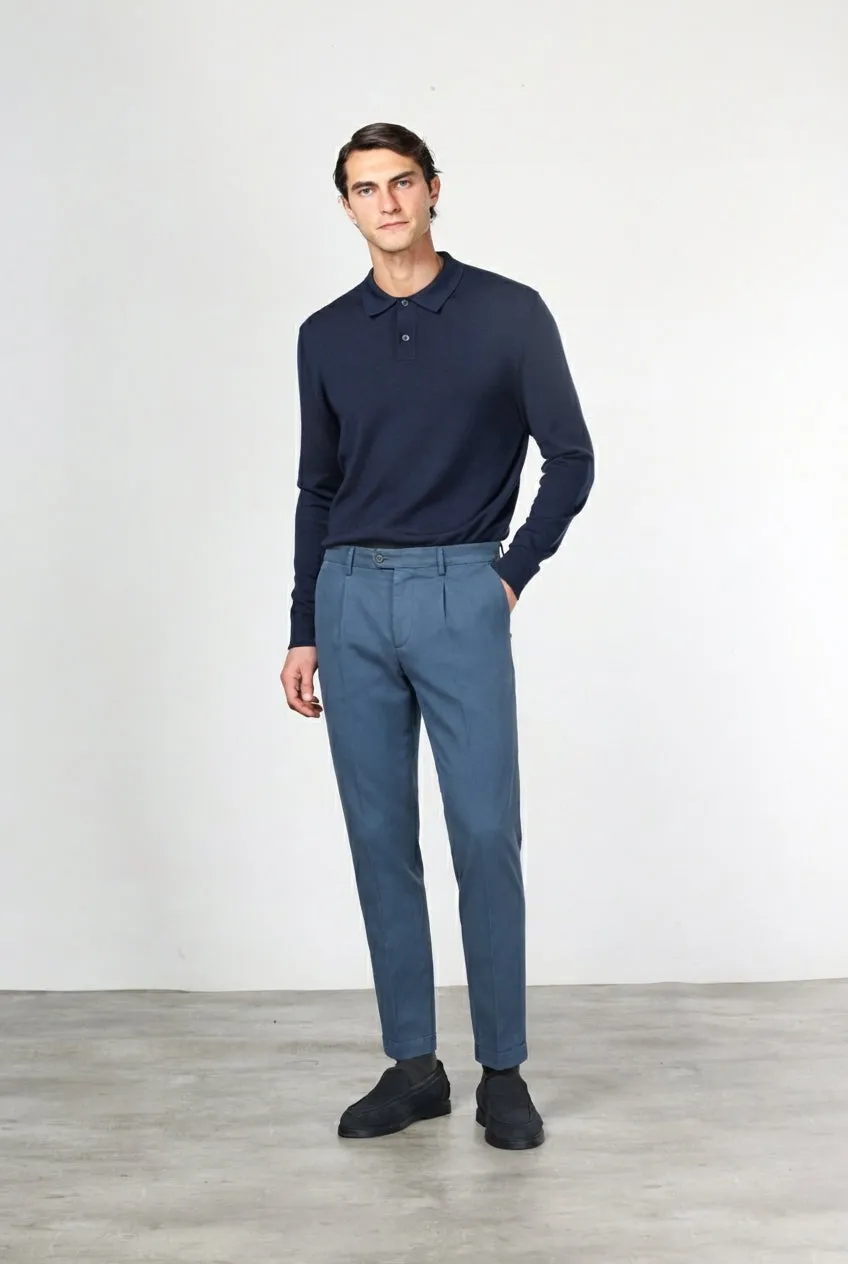 Mason's Torino 1 Pince chinos royalblå slim fit