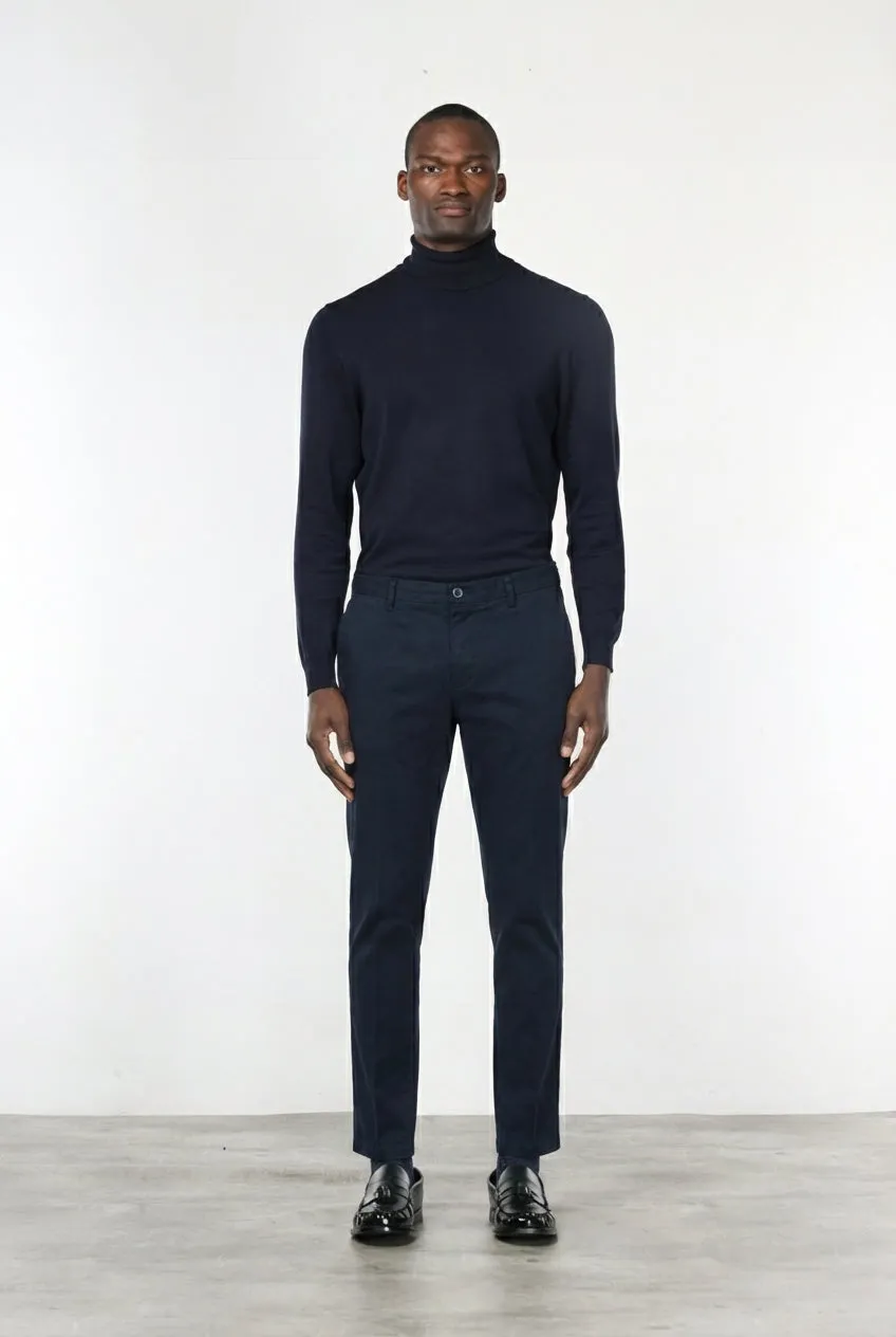 Mason's Milano chino navy extra slim stretch gabardine