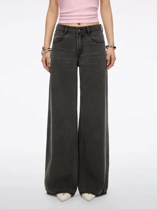 Miss Sixty Jasmine relaxed wide leg jeans black fog
