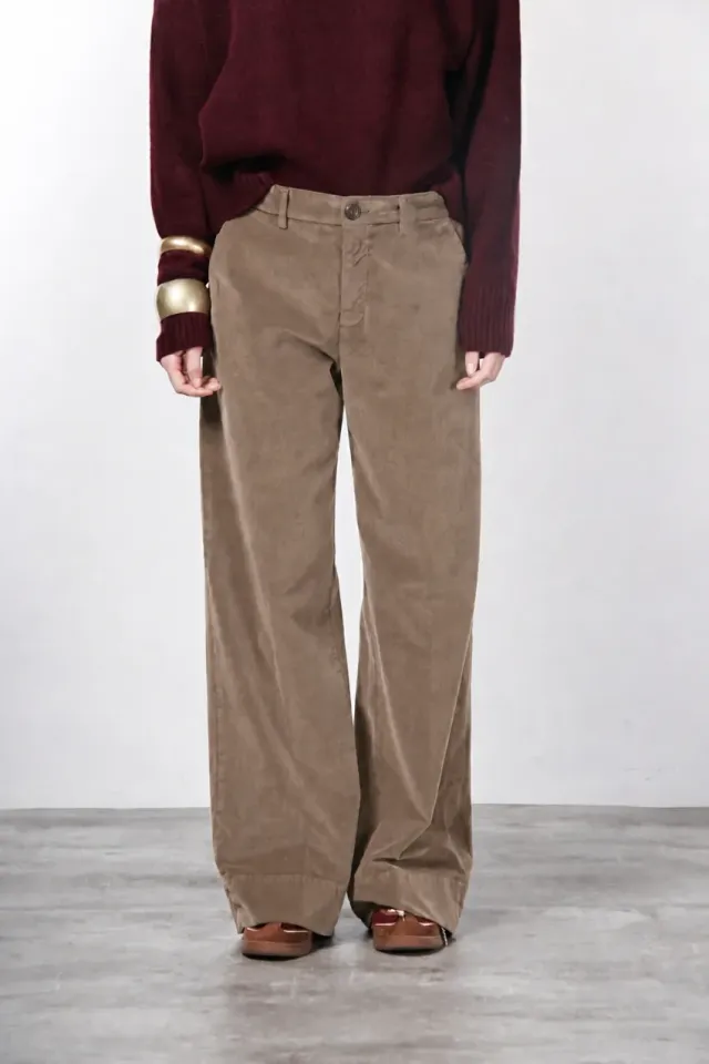 Mason's New York Studio chinos taupe straight fit fløjl