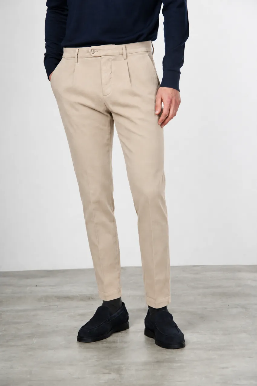 Mason's Torino 1 Pince chinobukser latte slim