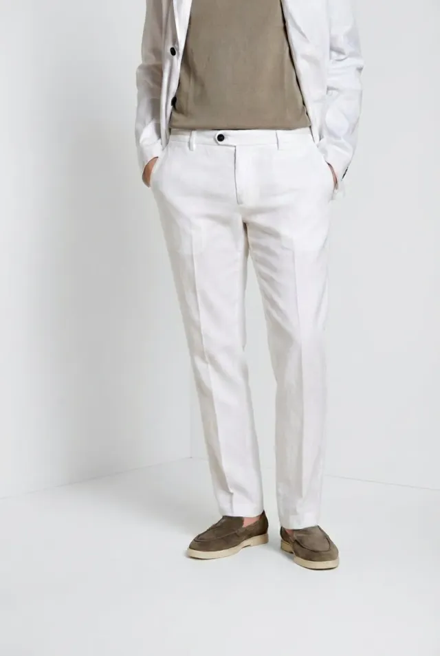 Mason's New York Cambridge chino hvide regular fit hør