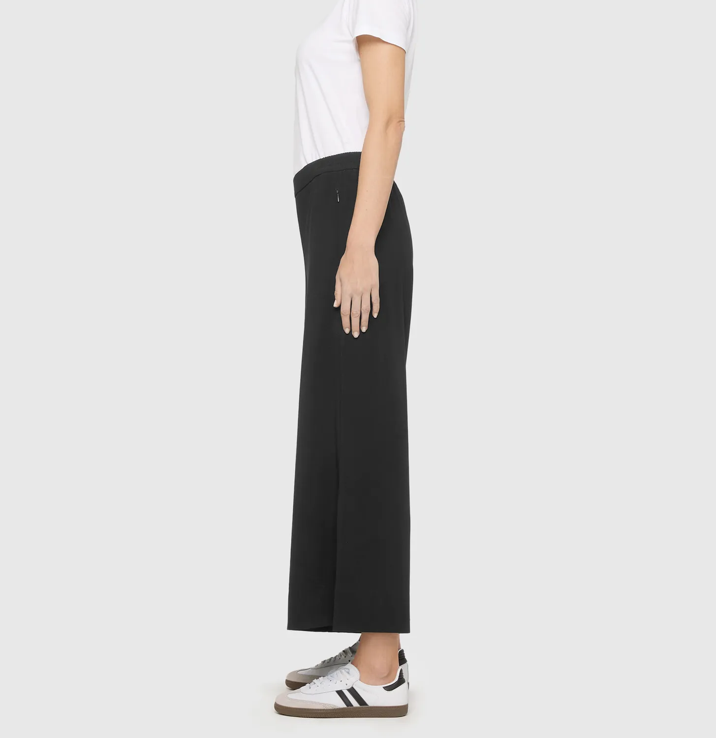MAC Coralie cropped stofbukser sort wide fit