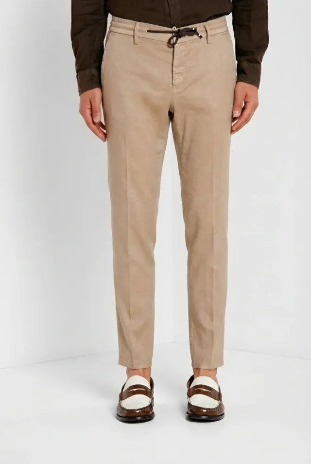 Mason's Milano Jogger chinobukser beige hør slim