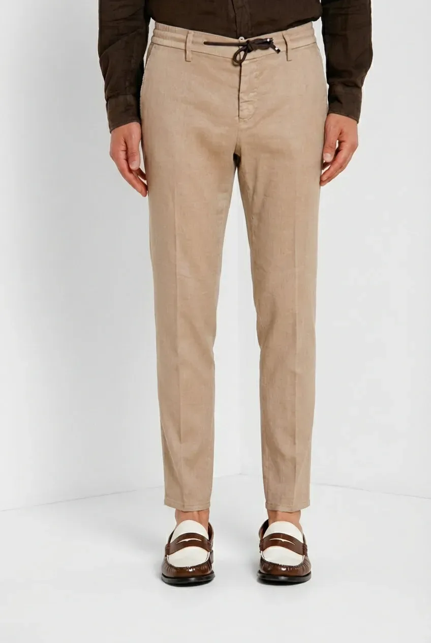 Mason's Milano Jogger chinobukser beige hør slim