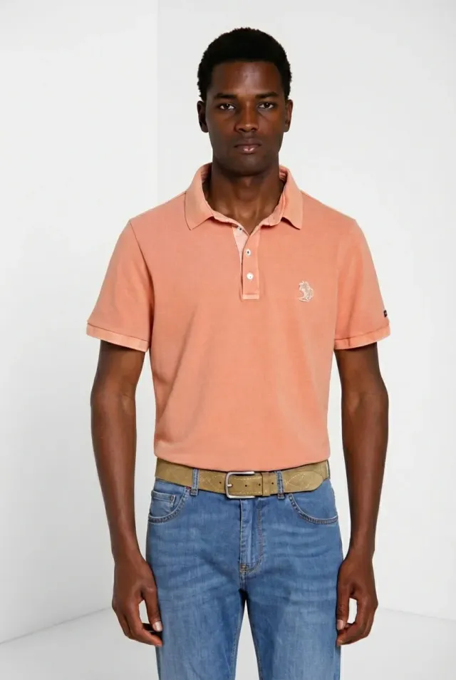 Mason's Leopardi Delamere poloshirt bark – bomuld