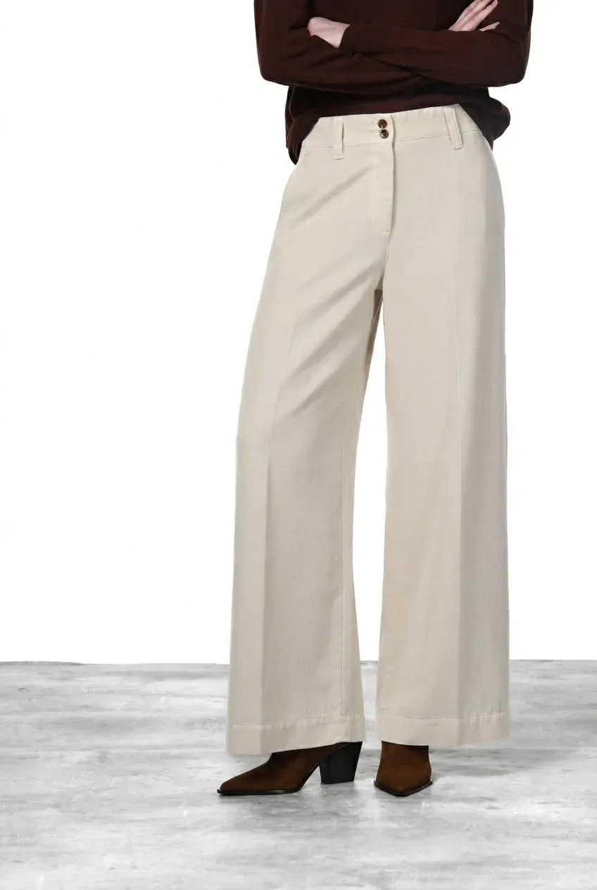 Mason's New York Wide Elax chinobukser creme wide leg