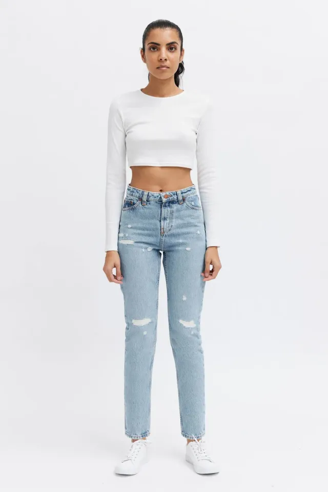 Organsk Oxygen Raw Rebellion jeans lys regular rip