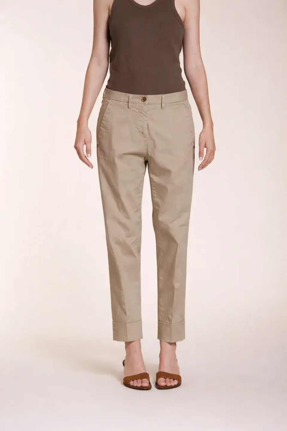 Mason's New York Carrot chinos latte stretch satin