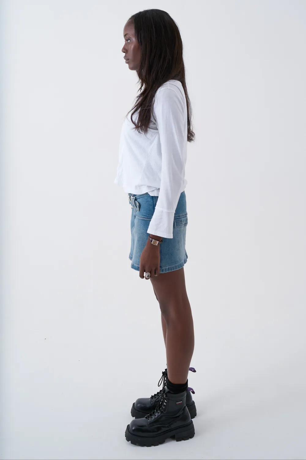 The Ragged Priest Cylinder nederdel denim mini blå