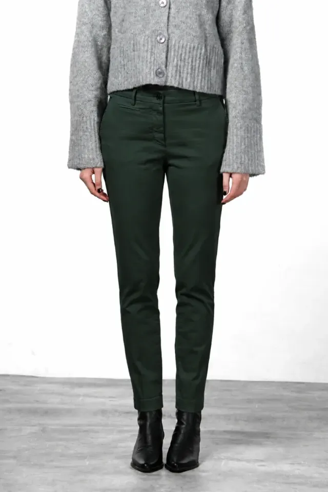 Mason's New York Slim chino bukser mørkegrøn satin