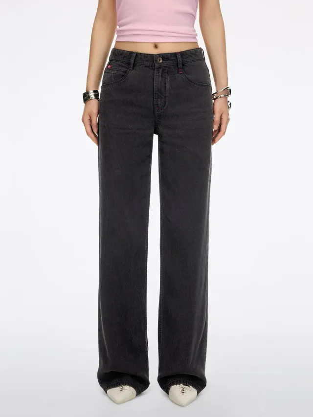 Miss Sixty Anni mid rise straight jeans black fog
