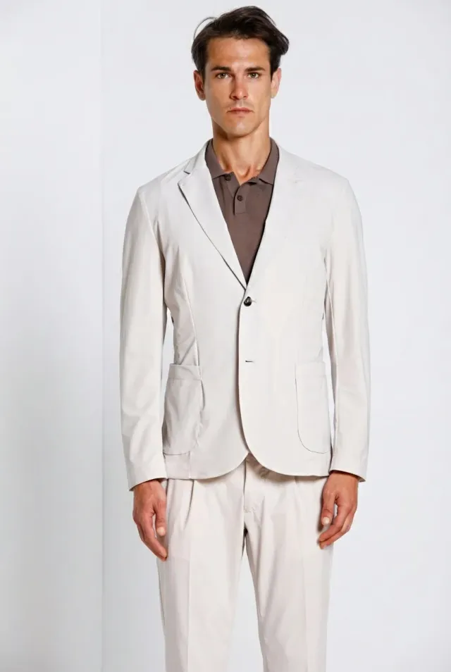 Mason's Da Vinci Tech Dynamic blazer beige stræk