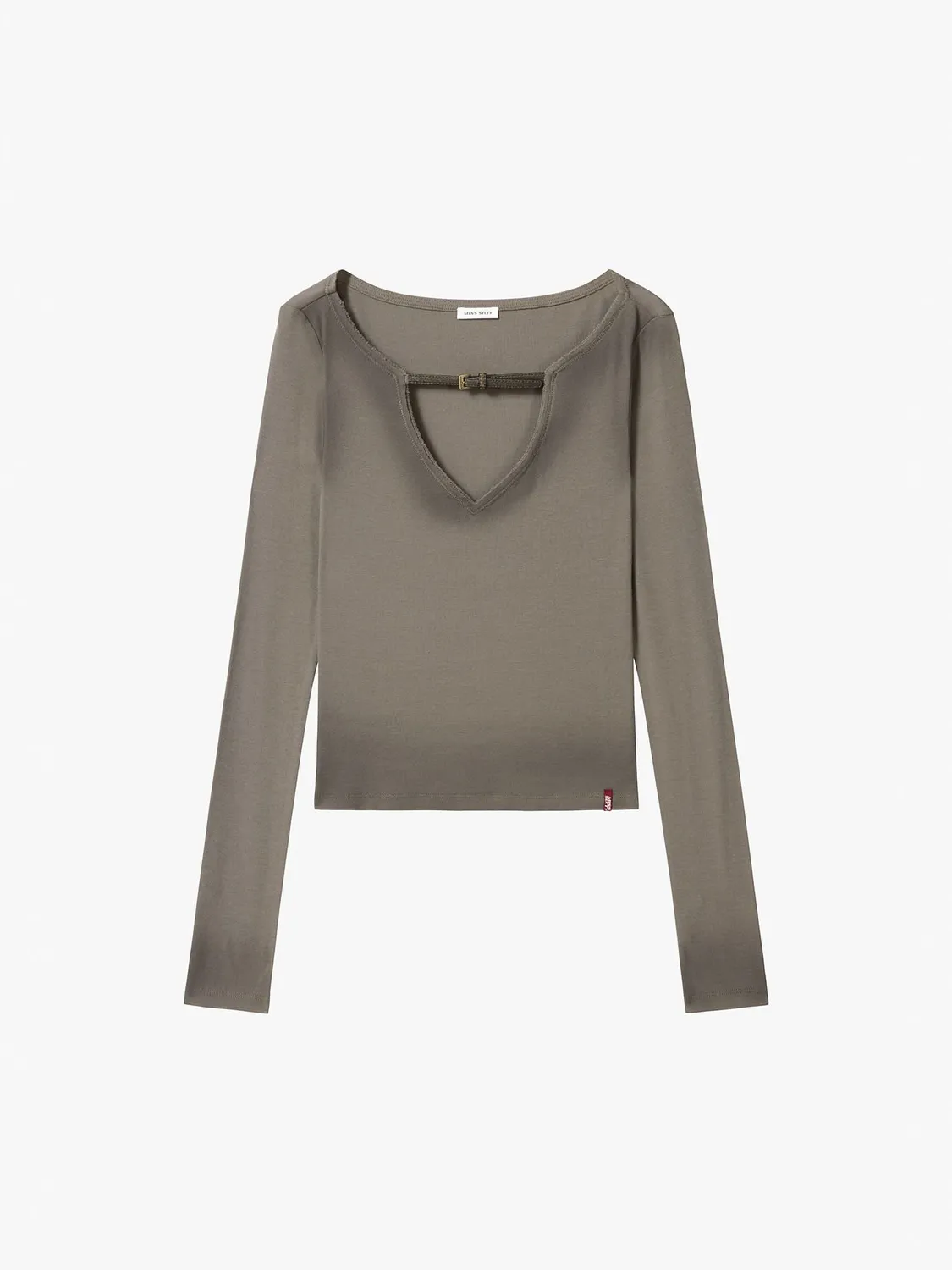 Miss Sixty t-shirt caramel brown cropped spænde