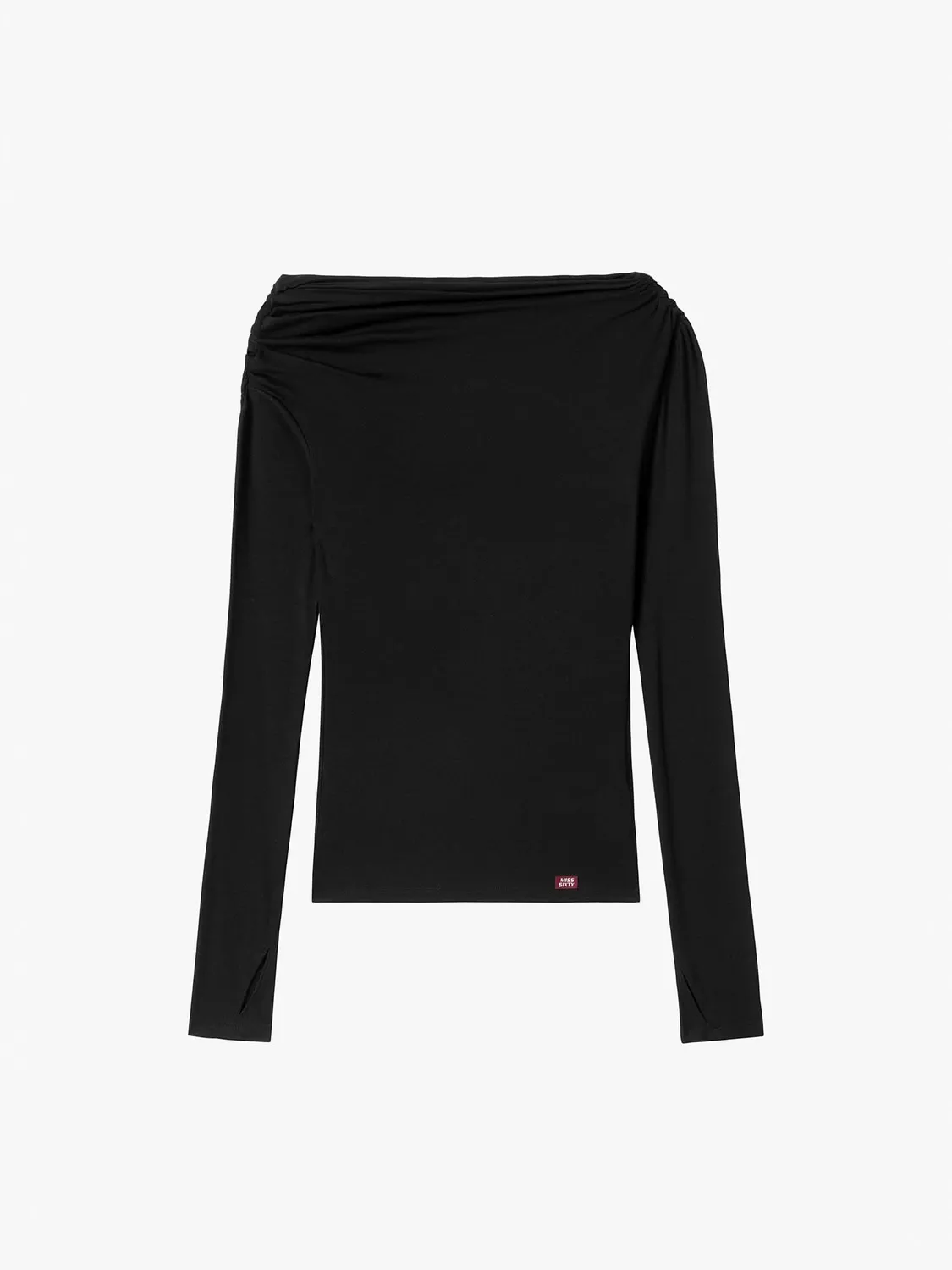 Miss Sixty 6M3SJ16100 Langærmet T-shirt Sort Asymmetrisk